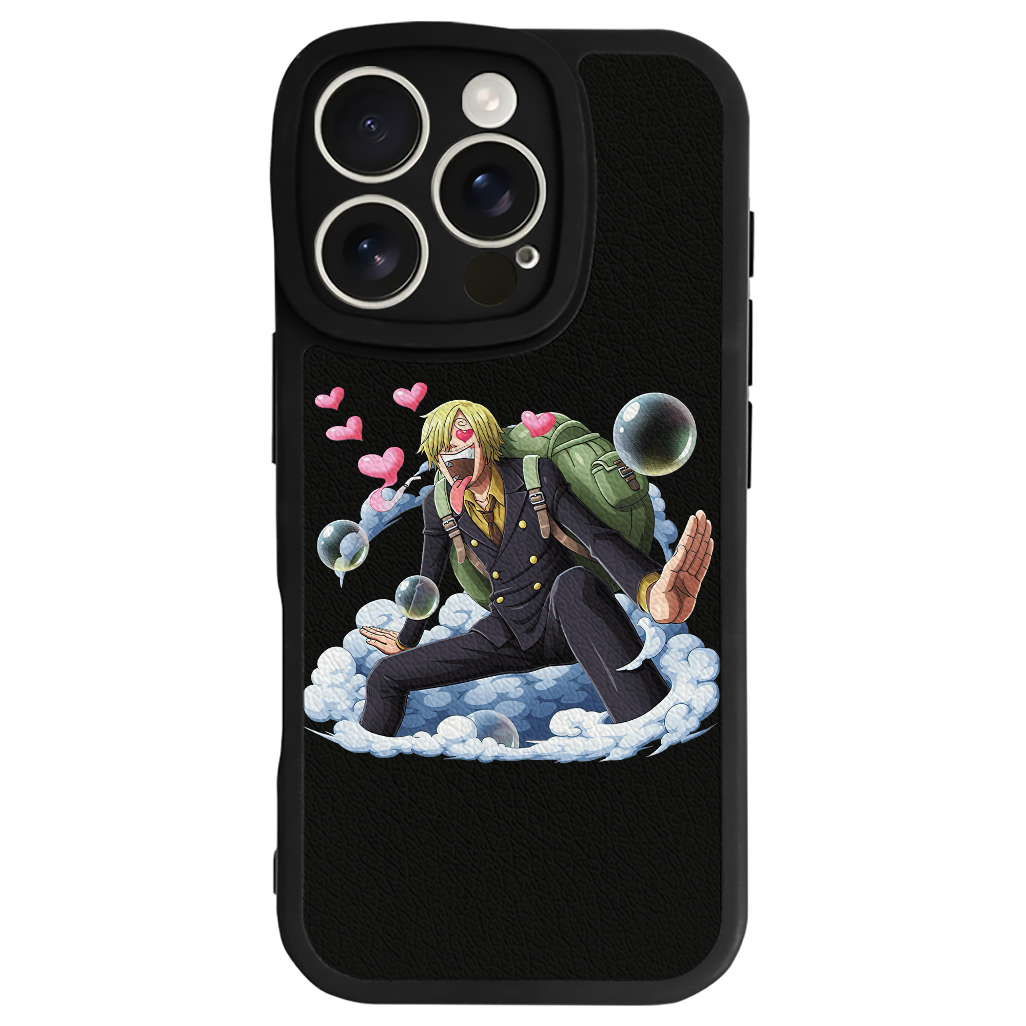 （画像用） ワンピース サンジ ONE PIECE Sanji 【iPhone 16シリーズ対応】シリコンスマホケース（レザー調） 材質：シリコン